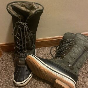 3M Thinsulate Green and Black Winter Boots